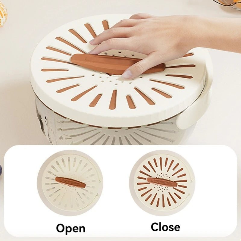 Fruit drain basket with lid – outdoor picnic snack carrying use