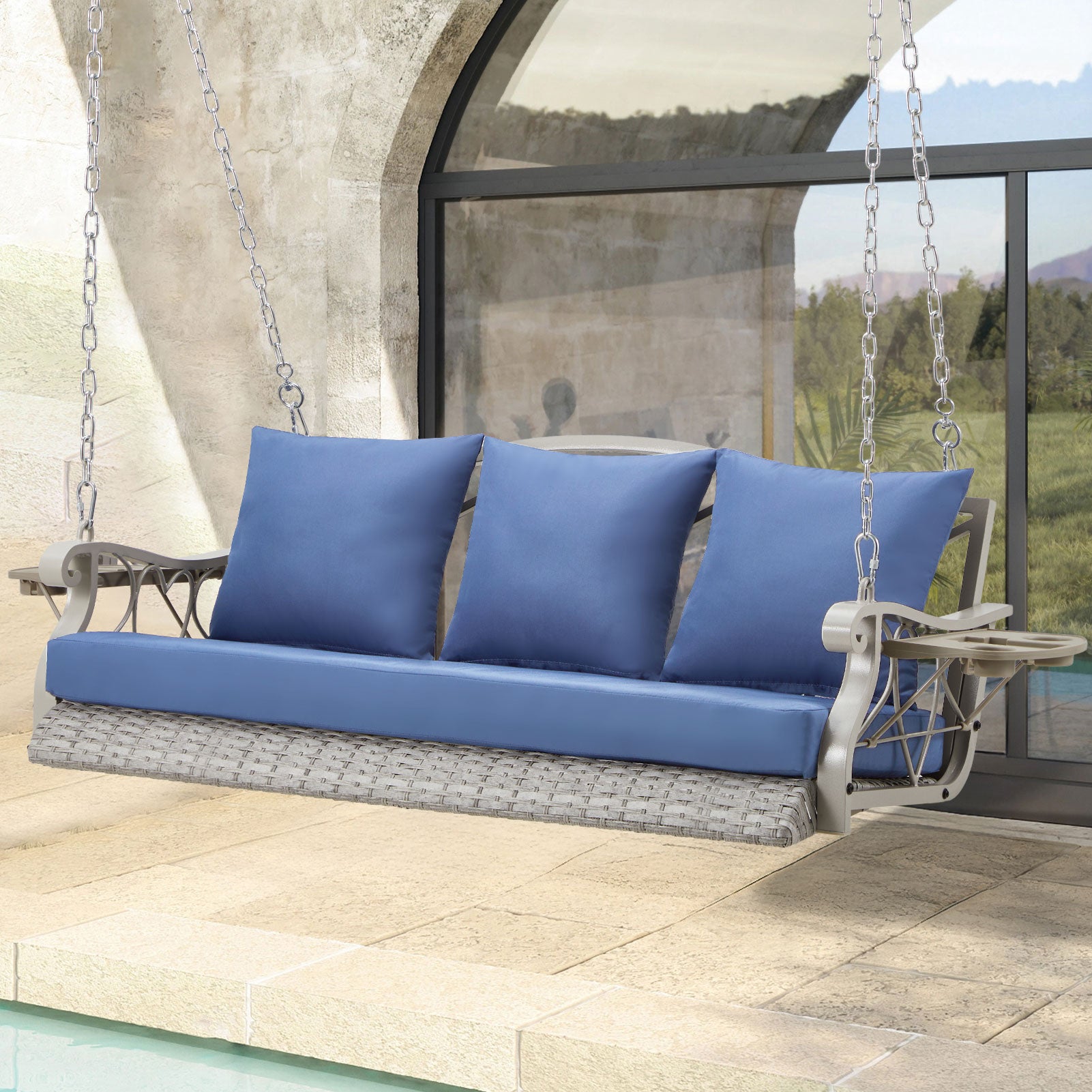 Outdoor porch swing with cushions – Pick N Drop home gift USA Europe