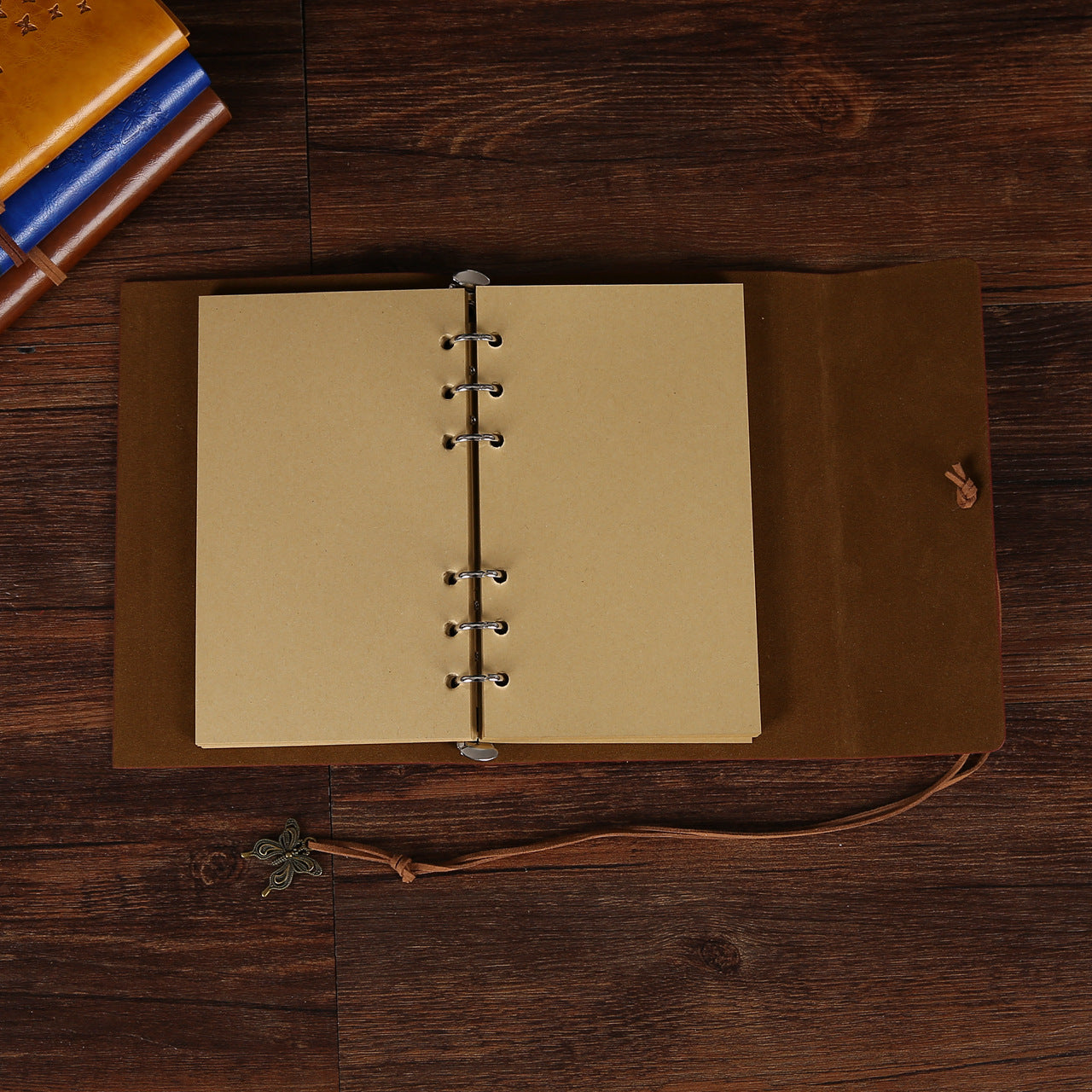 Retro kraft paper notepad – brown coffee sapphire blue variants