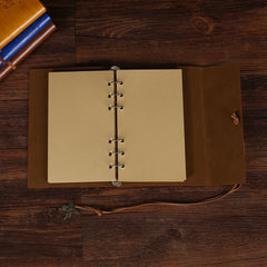 Retro kraft paper notepad – brown coffee sapphire blue variants