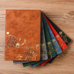 Vintage A5 notebook gift box set – brown coffee forest green variants