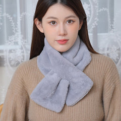 South Korea Chic Style Thickened Solid Color Furry Scarf