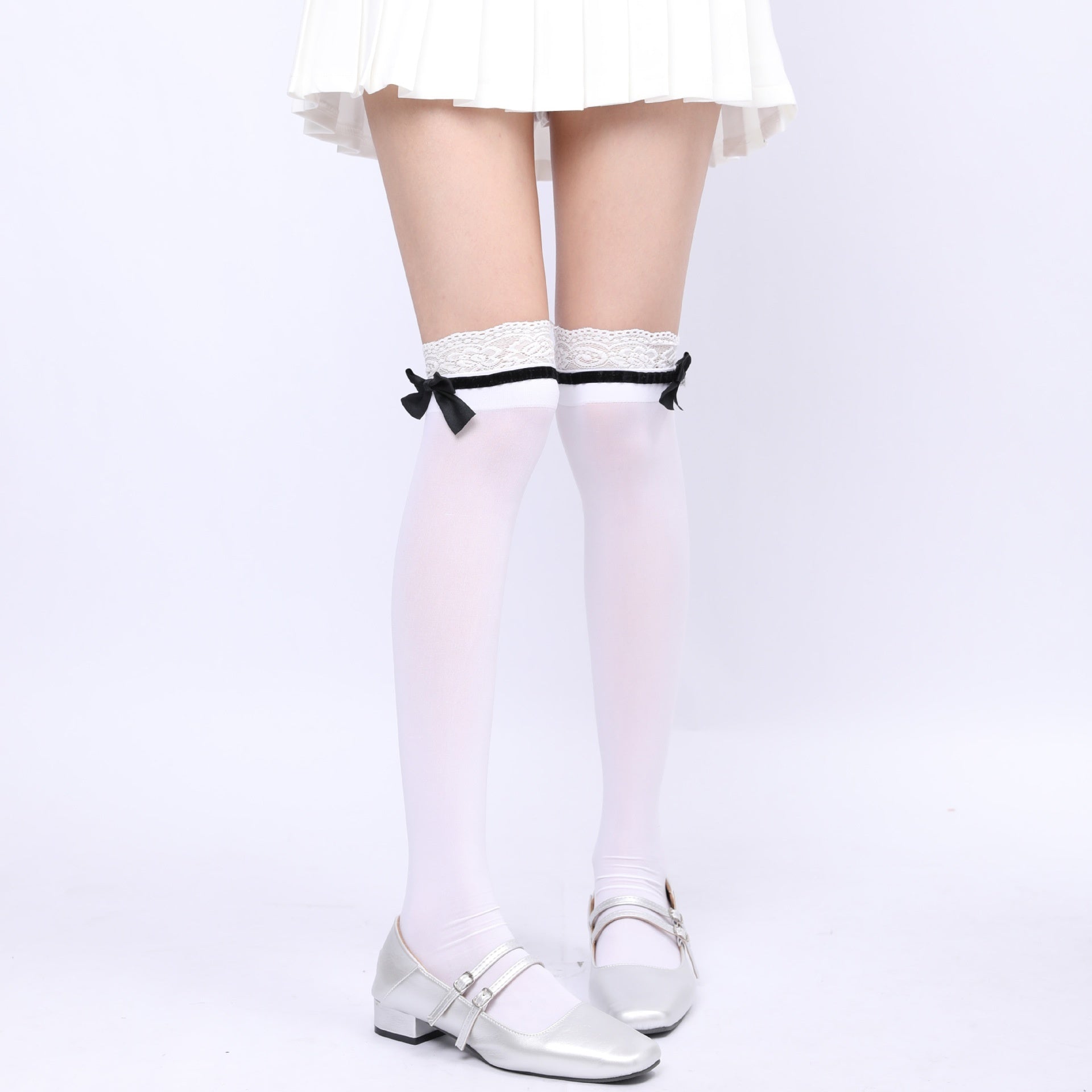 Japanese Jk Bowknot Sweet Lace Lolita Socks Mid-calf