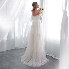 White Off Shoulder Elegant Prom Dress