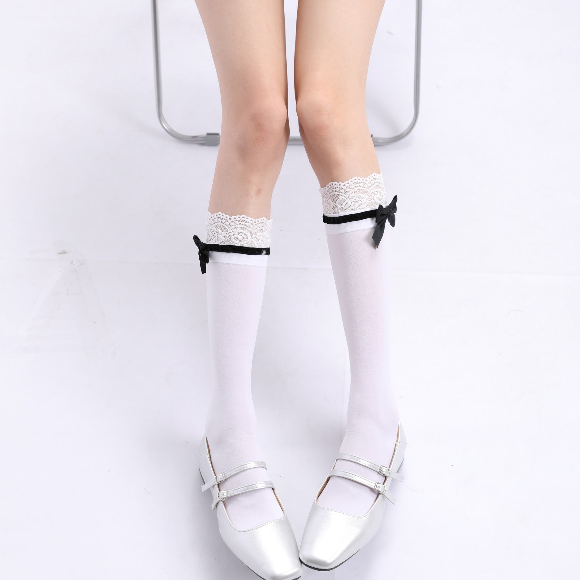 Japanese Jk Bowknot Sweet Lace Lolita Socks Mid-calf