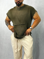 Green Cap Sleeve Pocket Top