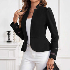 European And American Fashion Slim Suit Jacket in black, showcasing a stylish urban design for women.