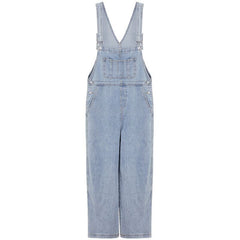 Plus Size High Waist Wide Leg Jeans Suspender Pants For Women