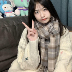 All-match Warm Ins Student Net Red Scarf