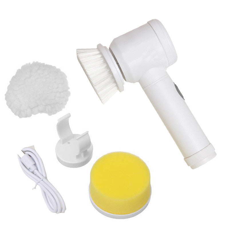 Electric cleaning brush 5-in-1 handheld – hangable brush holder storage