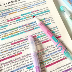 Dual tip highlighters for students – color over color layering effect