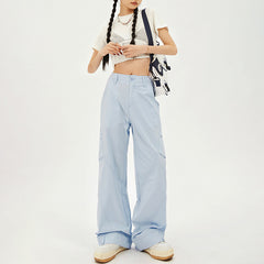 American Style Gorpcore Retro Loose Wide-leg Casual Pants Women