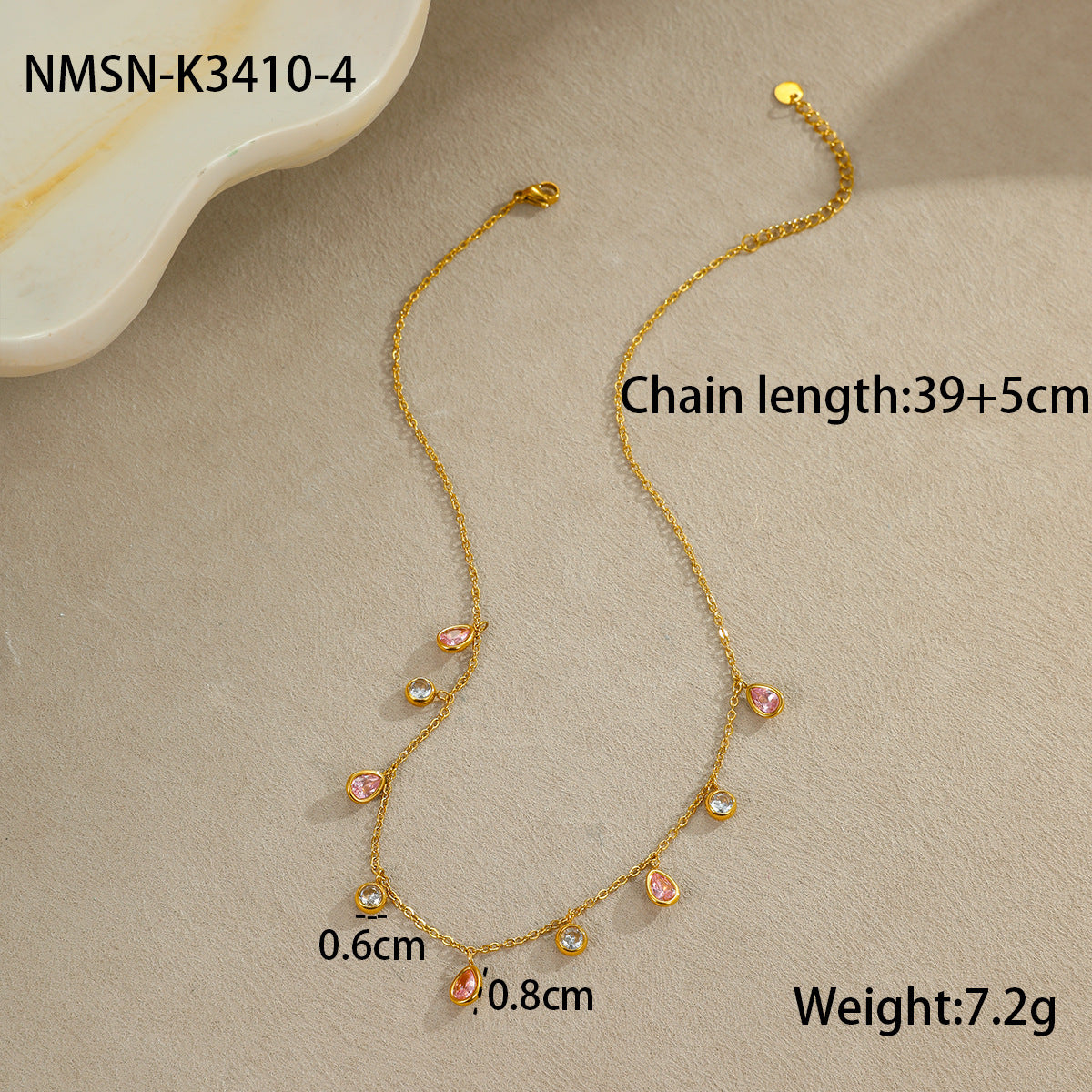 Multicolor Zircon Tassel Pendant Necklace