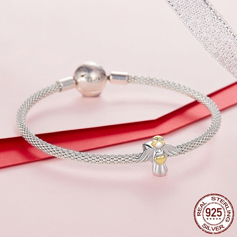 Sterling Silver Gold-plated Angel Guardian Beads