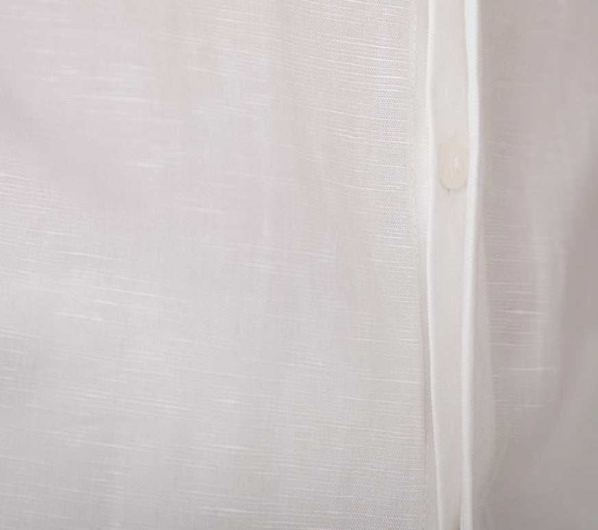Skin-friendly Draping Lyocell Long Linen Sleeves Shirt