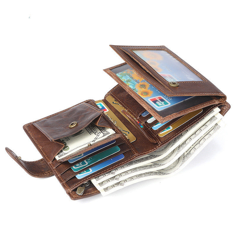 Crazy horse leather wallet for men – gift for men USA Europe Pick N Drop