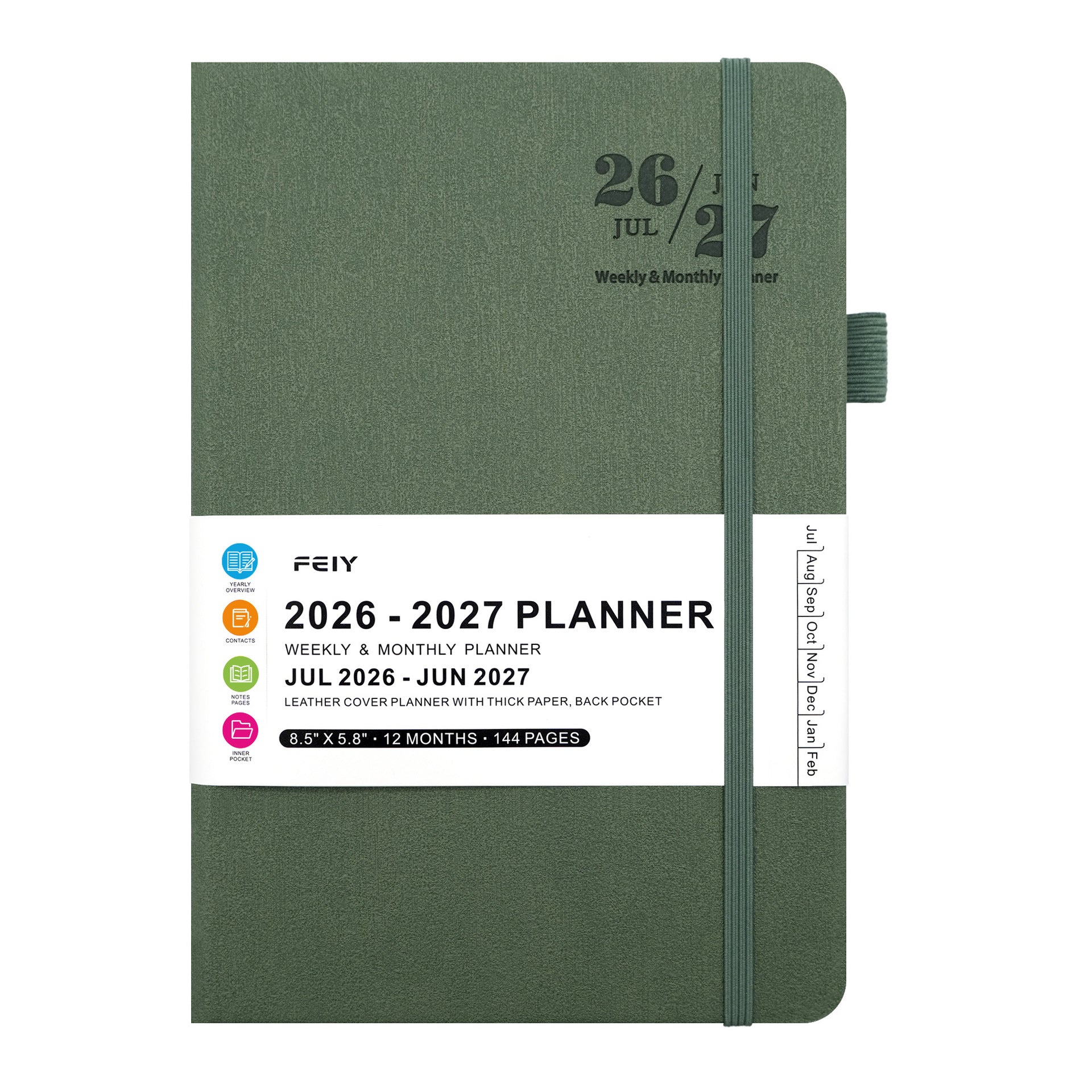 2026 2027 weekly planner notebook – A5 portable size desk use