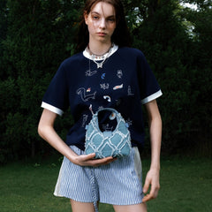 Men's Versatile Cartoon Printed Short Sleeved Shirt