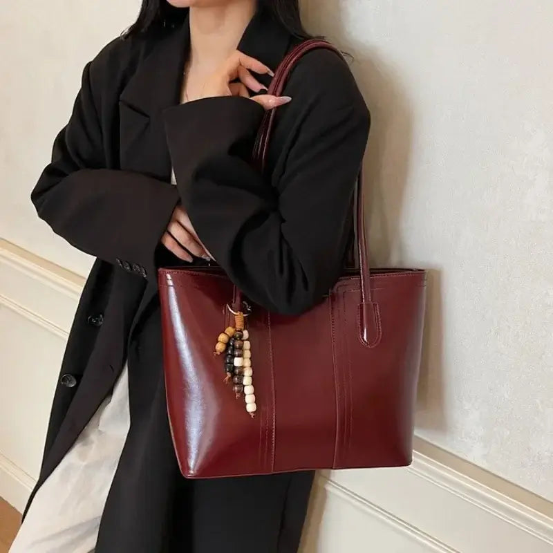 Ladies Crossbody Leather Bag with Multiple Pockets