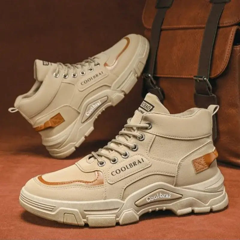 Mens High Top Hiking Boots Non Slip Outdoor Shoes
