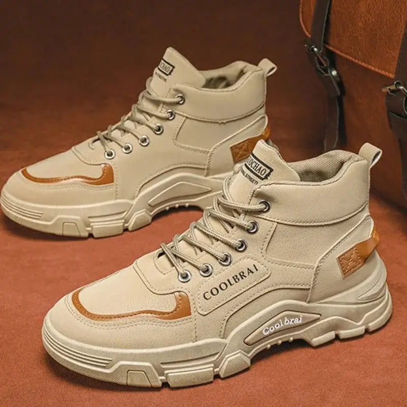 Mens High Top Hiking Boots Non Slip Outdoor Shoes