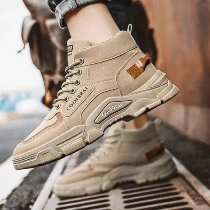 Mens High Top Hiking Boots Non Slip Outdoor Shoes